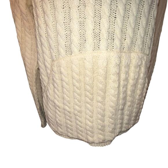 JP Beringer ladies size S/M yellow cable net crewneck pouch pocket USA sweater ￼ - Picture 6 of 8